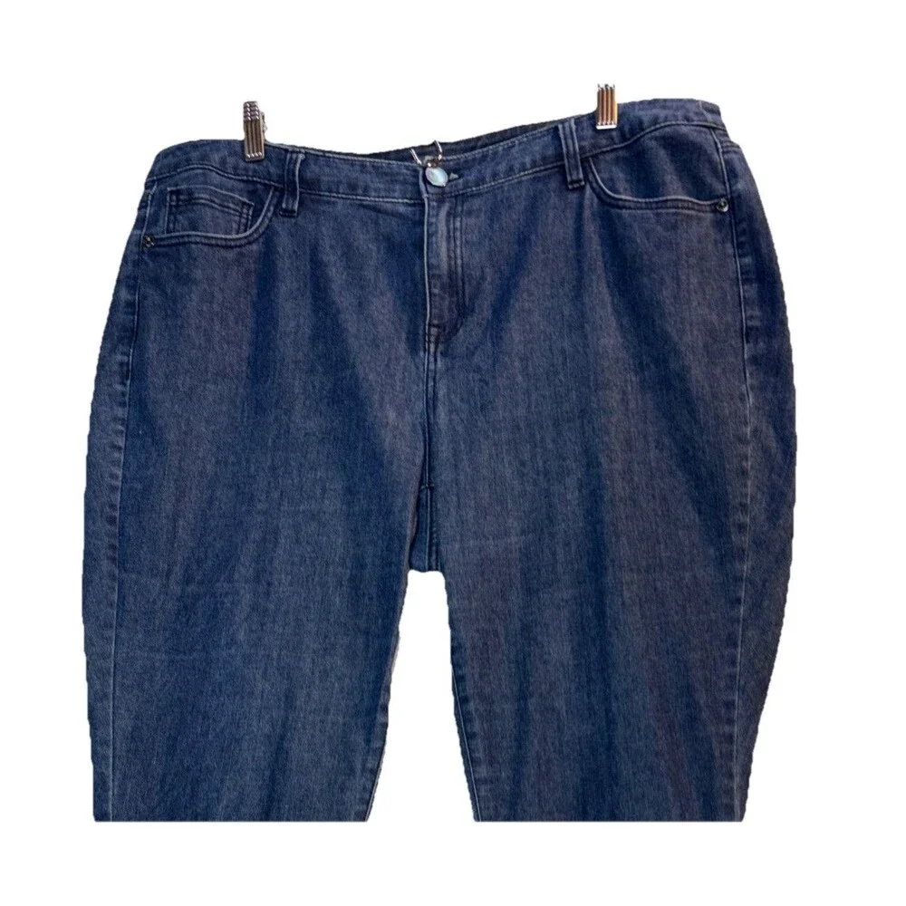 Lane Bryant Women Plus Sz 20 Blue Jeans Mid Rise Stretch Tapered Walking